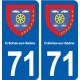 71 Crêches-sur-Saône blason autocollant plaque stickers ville