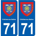 71 Crêches-sur-Saône blason autocollant plaque stickers ville