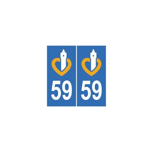 59 Nord autocollant plaque