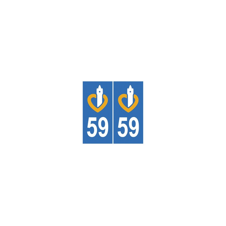 59 Nord autocollant plaque