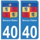 40 Aire-sur-lAdour autocollant plaque blason armoiries stickers département ville