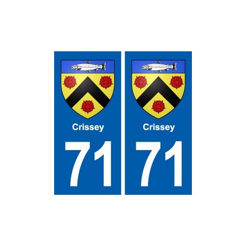 71 Crissey blason autocollant plaque stickers ville