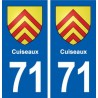 71 Cuiseaux blason autocollant plaque stickers ville