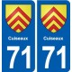 71 Cuiseaux blason autocollant plaque stickers ville