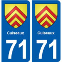 71 Cuiseaux blason autocollant plaque stickers ville