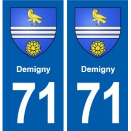 71 Demigny blason autocollant plaque stickers ville