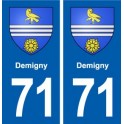 71 Demigny blason autocollant plaque stickers ville