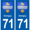 71 Demigny blason autocollant plaque stickers ville
