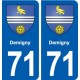 71 Demigny blason autocollant plaque stickers ville