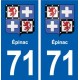 71 Épinac blason autocollant plaque stickers ville