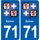 71 Épinac blason autocollant plaque stickers ville