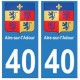 40 Aire-sur-lAdour autocollant plaque blason armoiries stickers département ville