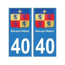 40 Aire-sur-lAdour autocollant plaque blason armoiries stickers département ville