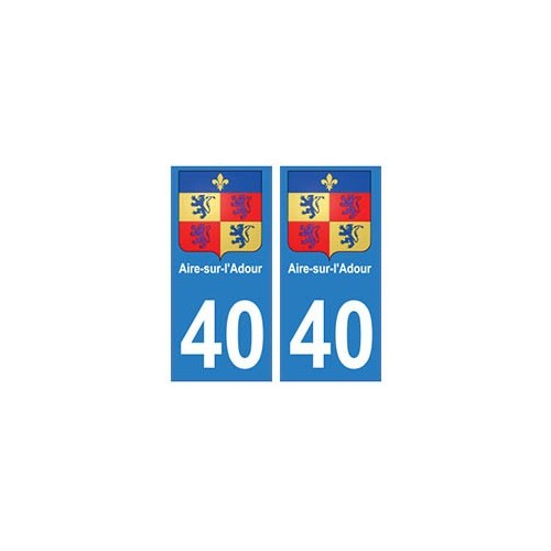 40 Aire-sur-lAdour autocollant plaque blason armoiries stickers département ville