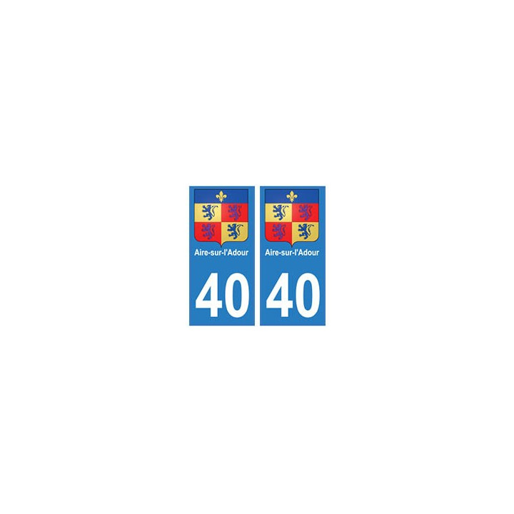 40 Aire-sur-lAdour autocollant plaque blason armoiries stickers département ville