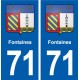 71 Fontaines blason autocollant plaque stickers ville