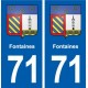 71 Fontaines blason autocollant plaque stickers ville