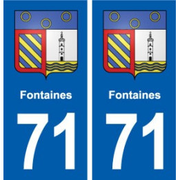 71 Fontaines blason autocollant plaque stickers ville
