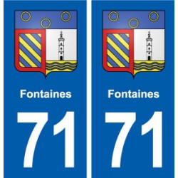 71 Fontaines blason autocollant plaque stickers ville