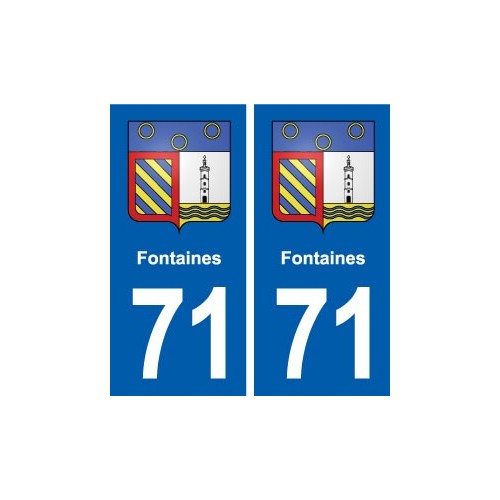 71 Fontaines blason autocollant plaque stickers ville