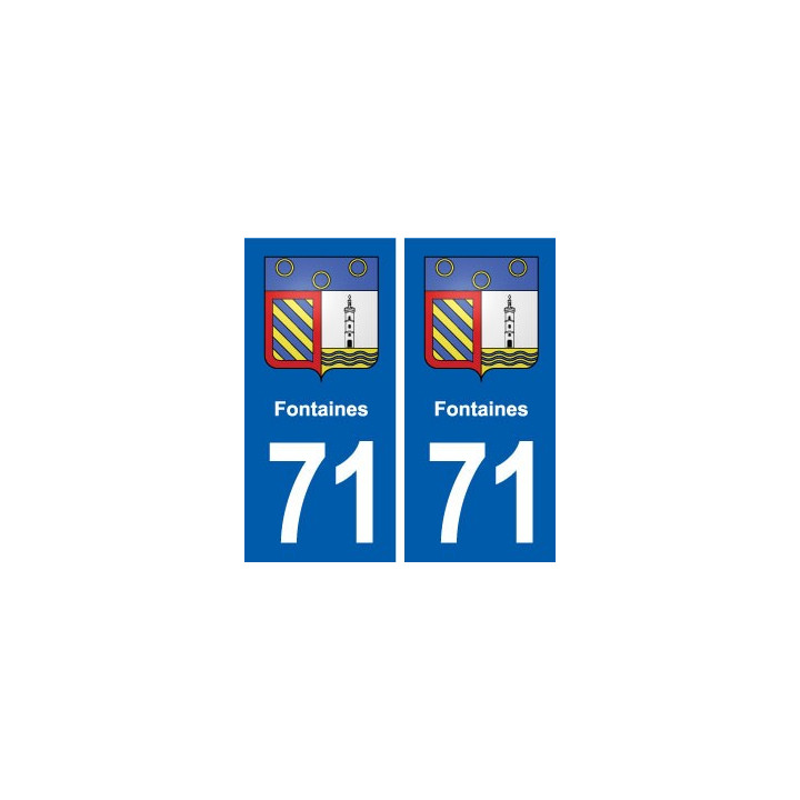 71 Fontaines blason autocollant plaque stickers ville