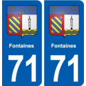 71 Fontaines blason autocollant plaque stickers ville