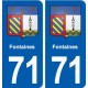 71 Fontaines blason autocollant plaque stickers ville