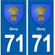 71 Givry blason autocollant plaque stickers ville