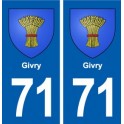 71 Givry blason autocollant plaque stickers ville