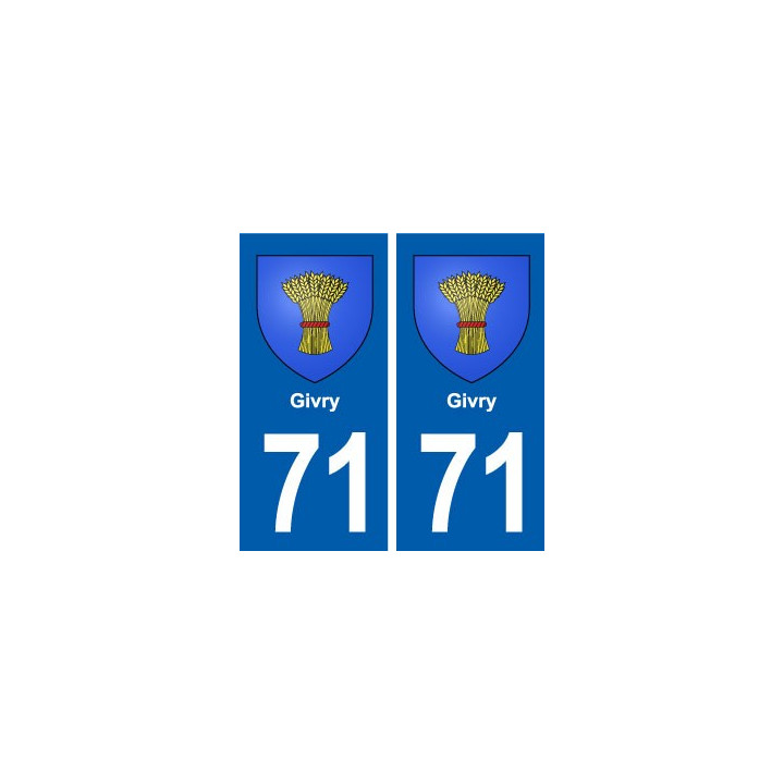 71 Givry blason autocollant plaque stickers ville