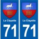 71 La Clayette blason autocollant plaque stickers ville