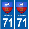 71 La Clayette blason autocollant plaque stickers ville