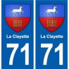71 La Clayette blason autocollant plaque stickers ville