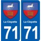 71 La Clayette blason autocollant plaque stickers ville