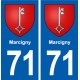 71 Marcigny blason autocollant plaque stickers ville
