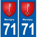 71 Marcigny blason autocollant plaque stickers ville
