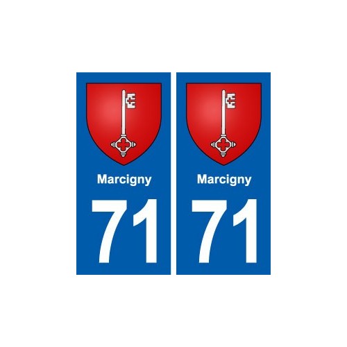 71 Marcigny blason autocollant plaque stickers ville
