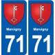 71 Marcigny blason autocollant plaque stickers ville