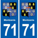 71 Montcenis blason autocollant plaque stickers ville