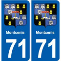 71 Montcenis blason autocollant plaque stickers ville