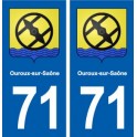 71 Ouroux-sur-Saône blason autocollant plaque stickers ville
