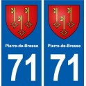 71 Pierre-de-Bresse blason autocollant plaque stickers ville