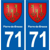71 Pierre-de-Bresse blason autocollant plaque stickers ville