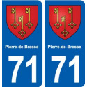 71 Pierre-de-Bresse blason autocollant plaque stickers ville