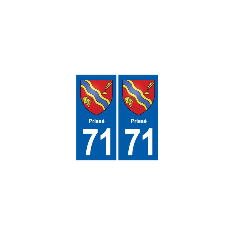 71 Prissé blason autocollant plaque stickers ville