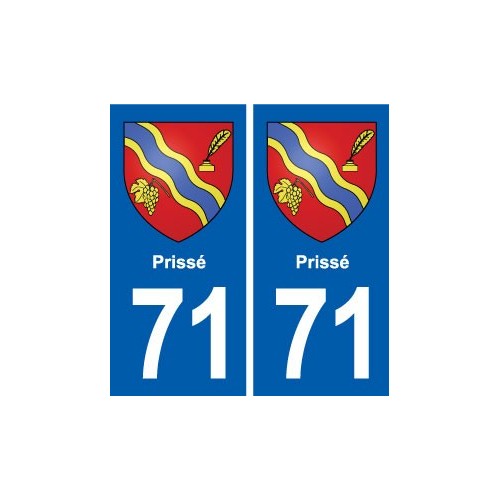 71 Prissé blason autocollant plaque stickers ville