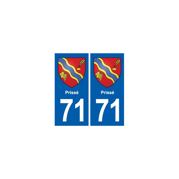 71 Prissé blason autocollant plaque stickers ville