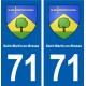 71 Saint-Martin-en-Bresse blason autocollant plaque stickers ville