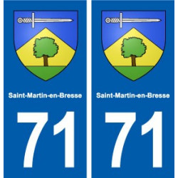 71 Saint-Martin-en-Bresse blason autocollant plaque stickers ville