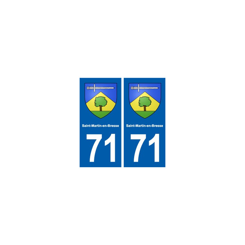 71 Saint-Martin-en-Bresse blason autocollant plaque stickers ville